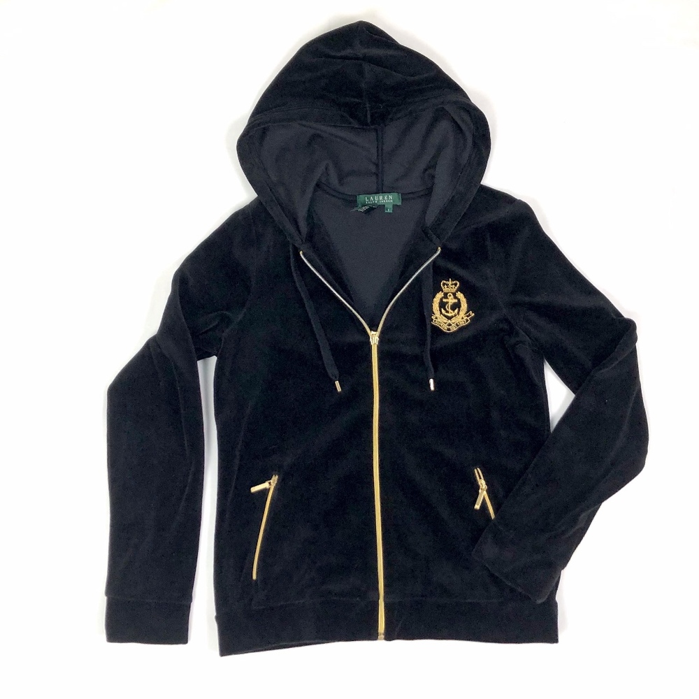 Ralph Lauren Black Velvet Hoodie
